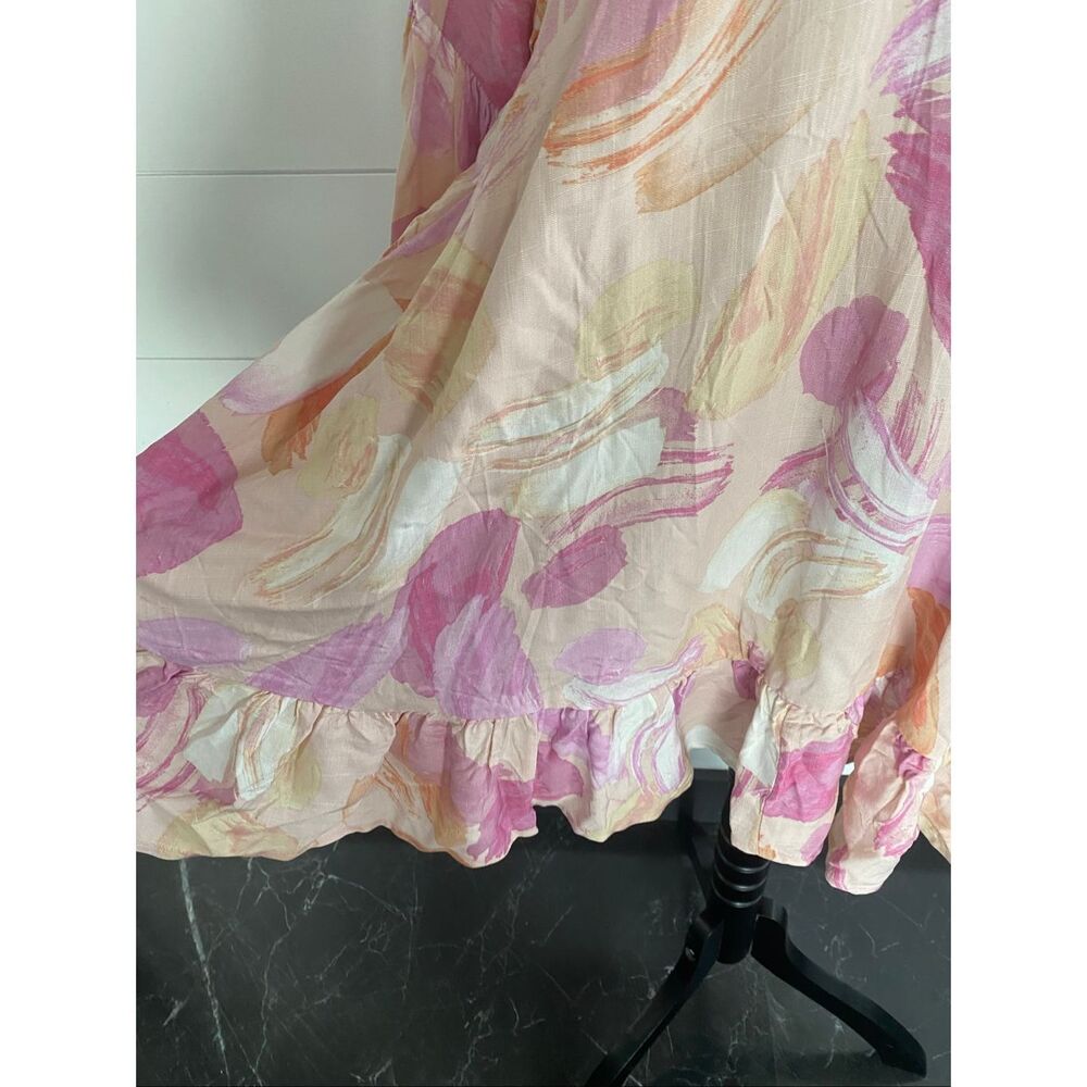 Label Of Love V-Neck Ruffle Bell Sleeve Mini Tunic Dress Short Boho Fairy Medium - Picture 5 of 13